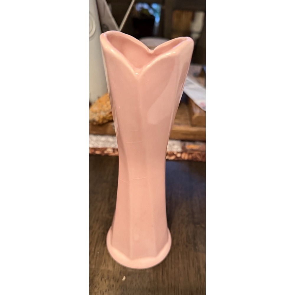 Vtg Lefton Pink Heart Shaped Shape Bud Flowers Vase Original Label Japan